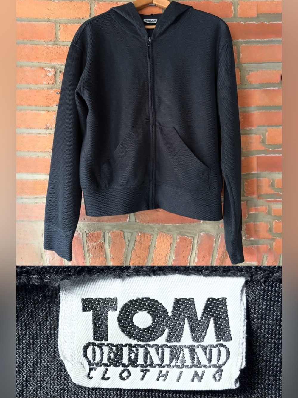 Vintage Tom of Finland 🏋🏻‍♀️ Y2K Black Mesh Zip Hoodie Men’s S Clubwear Pride